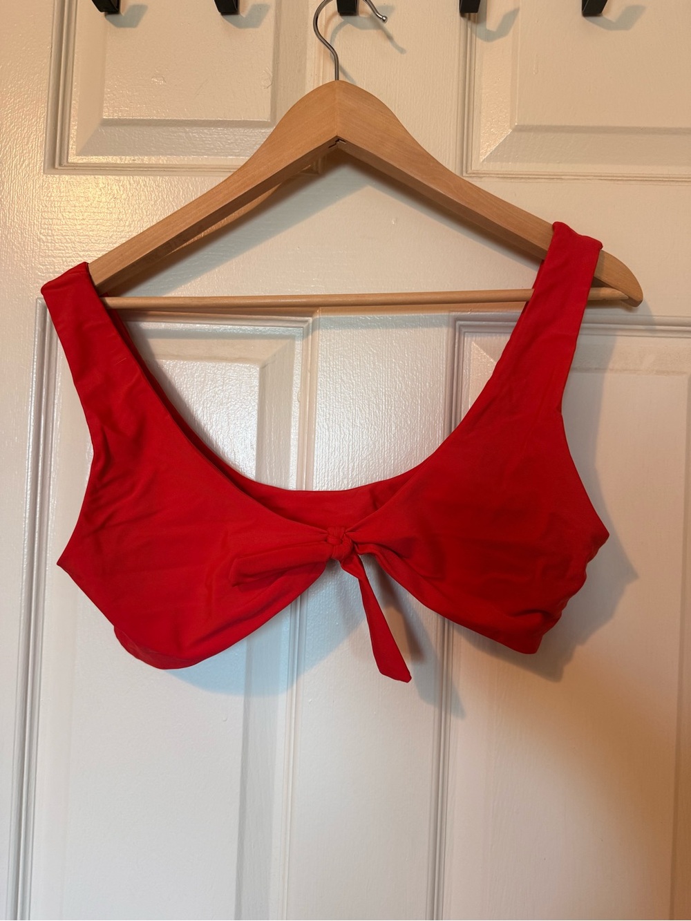 Red Tie-Front Swim Top